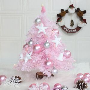 ANPVIZ Pink Artificial Mini Christmas Tree with LED Lights and Glitter Balls for Christmas Tree, Wedding Decoration (Pink), 45 cm ANPVIZ Pink Artificial Mini Christmas Tree with LED Lights and Glitter Balls for Christmas Tree, Wedding Decoration (Pink), 45 cm