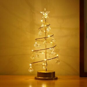 AOUGO Plastic & Metal Lighted Tabletop Christmas Tree, Christmas Tree Shaped Decorative led Lamp, Glowing Christmas Decoration with Crystal Balls for AOUGO Plastic & Metal Lighted Tabletop Christmas Tree, Christmas Tree Shaped Decorative led Lamp, Glowing Christmas Decoration with Crystal Balls for