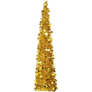 Pop-up Artificial Christmas Tree Gold 150 cm PET vidaXL Pop-up Artificial Christmas Tree Gold 150 cm PET vidaXL
