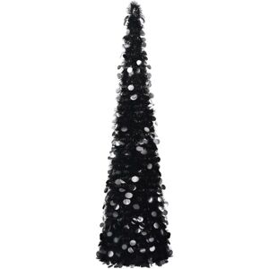 Pop-up Artificial Christmas Tree Black 150 cm PET vidaXL Pop-up Artificial Christmas Tree Black 150 cm PET vidaXL