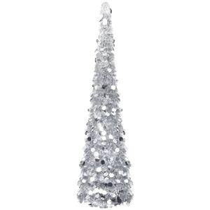 Pop-up Artificial Christmas Tree Silver 150 cm PET vidaXL Pop-up Artificial Christmas Tree Silver 150 cm PET vidaXL