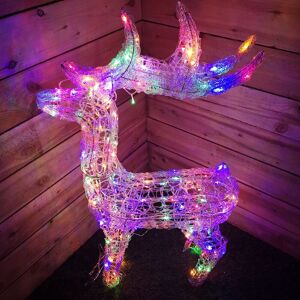 Premier Decorations - Premier 1.15M Lit Soft Acrylic Christmas Reindeer with 160 Multi led Premier Decorations - Premier 1.15M Lit Soft Acrylic Christmas Reindeer with 160 Multi led