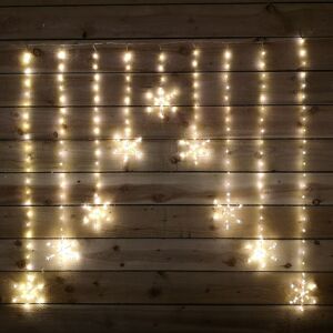 Samuel Alexander - 1.2m x 1.2m Christmas Static Snowflake led Silver Pin Wire v Curtain Lights in Warm White Samuel Alexander - 1.2m x 1.2m Christmas Static Snowflake led Silver Pin Wire v Curtain Lights in Warm White