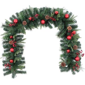 PREMIER DECORATIONS Premier 1.8m (6ft) Red Bauble & Pine Cone Artificial Christmas Garland (SST2106R-180) PREMIER DECORATIONS Premier 1.8m (6ft) Red Bauble & Pine Cone Artificial Christmas Garland (SST2106R-180)