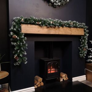 Premier Decorations - Premier 270cm (9ft) Christmas Garland Decoration Snow Tips White Berries & Cones Premier Decorations - Premier 270cm (9ft) Christmas Garland Decoration Snow Tips White Berries & Cones