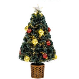 Premier 80cm (2.6ft) Green Fibre Optic Artificial Christmas Tree with LED Baubles & Star (FT213401) Premier 80cm (2.6ft) Green Fibre Optic Artificial Christmas Tree with LED Baubles & Star (FT213401)