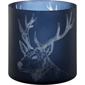 Premier Housewares - Interiors by Premier Large Blue Stag Candle Holder, Blue Glass Construction Candle Holder, Stag Motif with Attractive Details Premier Housewares - Interiors by Premier Large Blue Stag Candle Holder, Blue Glass Construction Candle Holder, Stag Motif with Attractive Details