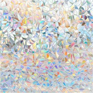 Dewdat - Rainbow Window Film Privacy Stained Glass Window Film Non-Adhesive 3D Static Cling Window Film Removable Vinyl Decorative Window film Dewdat - Rainbow Window Film Privacy Stained Glass Window Film Non-Adhesive 3D Static Cling Window Film Removable Vinyl Decorative Window film