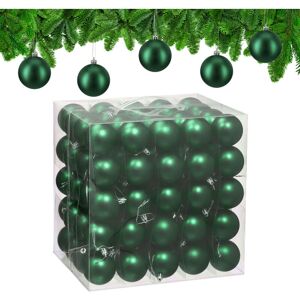 Relaxdays - Christmas Baubles, Set of 100, Festive Tree Ornaments, d: 6 cm, Holiday Decorations, Plastic, Matte, Green Relaxdays - Christmas Baubles, Set of 100, Festive Tree Ornaments, d: 6 cm, Holiday Decorations, Plastic, Matte, Green