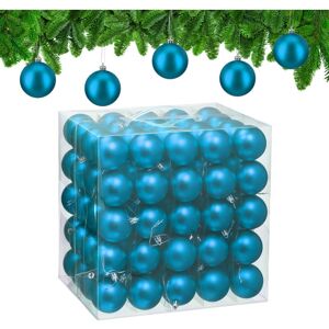 Relaxdays - Christmas Baubles, Set of 100, Festive Tree Ornaments, d: 6 cm, Holiday Decorations, Plastic, Matte, Petrol Relaxdays - Christmas Baubles, Set of 100, Festive Tree Ornaments, d: 6 cm, Holiday Decorations, Plastic, Matte, Petrol