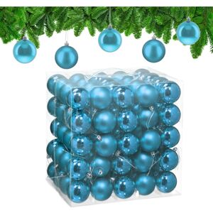 Relaxdays Christmas Baubles, Set of 100, Festive Tree Ornaments, D: 6 cm, Holiday Decorations, Shiny & Matte, Petrol Relaxdays Christmas Baubles, Set of 100, Festive Tree Ornaments, D: 6 cm, Holiday Decorations, Shiny & Matte, Petrol
