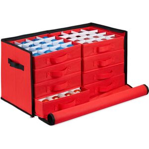 Relaxdays Christmas Bauble Storage Box, 128 Compartments, Festivities Decor Spheres, 30.5 x 62 x 30.5 cm, Red/Black Relaxdays Christmas Bauble Storage Box, 128 Compartments, Festivities Decor Spheres, 30.5 x 62 x 30.5 cm, Red/Black