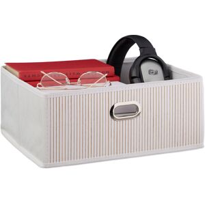 Relaxdays - Set of 10 Bamboo Storage Baskets, Bathroom & Bedroom Organiser, Square, HxWxD 14 x 31 x 31 cm, Folding, White Relaxdays - Set of 10 Bamboo Storage Baskets, Bathroom & Bedroom Organiser, Square, HxWxD 14 x 31 x 31 cm, Folding, White