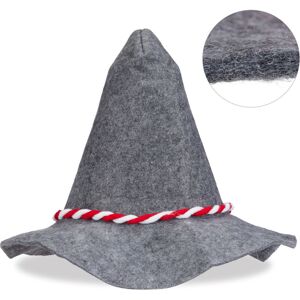 Relaxdays - 10x Premium Seppl Hat Made of 6 mm Thick Quality Felt, With Red-white Cord, Bavarian Felt Hat, Wide Rim, Grey Relaxdays - 10x Premium Seppl Hat Made of 6 mm Thick Quality Felt, With Red-white Cord, Bavarian Felt Hat, Wide Rim, Grey