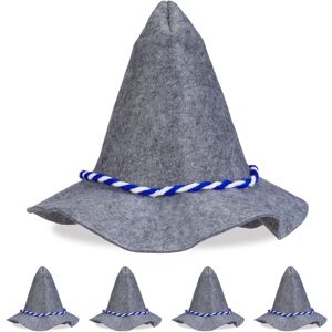 Relaxdays - Bavarian Hat Set of 5, Blue and White Cord, Carnival Headwear, Halloween Costume, Wide Brim, Felt, Grey/Blue Relaxdays - Bavarian Hat Set of 5, Blue and White Cord, Carnival Headwear, Halloween Costume, Wide Brim, Felt, Grey/Blue