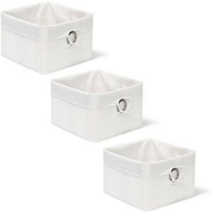 Set of 3 Relaxdays Storage Basket, Fabric Lining, Bamboo, Rectangular, Bathroom, Accessories, HxWxD: 20x31x31 cm White Set of 3 Relaxdays Storage Basket, Fabric Lining, Bamboo, Rectangular, Bathroom, Accessories, HxWxD: 20x31x31 cm White