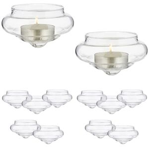 Relaxdays - Tealight Holder, Set of 12, Floating Candle Glass, HxD: 4.5 x 8 cm, Bowls for Lights, Home Decor, Transparent Relaxdays - Tealight Holder, Set of 12, Floating Candle Glass, HxD: 4.5 x 8 cm, Bowls for Lights, Home Decor, Transparent
