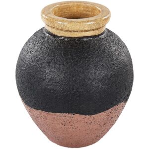 Beliani Handmade Retro Black Pink Terracotta Vase - Decorative Vase Beliani Handmade Retro Black Pink Terracotta Vase - Decorative Vase