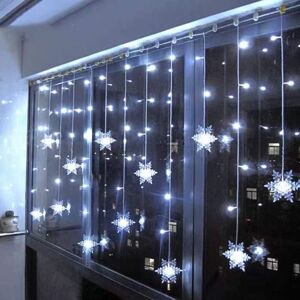 SERBIA Rideau lumineux flocon de neige, guirlande lumineuse 4M 96 LED, décoration de fenêtre, noël, mariage, anniversaire-blanc froid SERBIA Rideau lumineux flocon de neige, guirlande lumineuse 4M 96 LED, décoration de fenêtre, noël, mariage, anniversaire-blanc froid