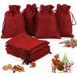 TRIMEC Sac en Toile de Jute de Noël,24 pcs diy Sachets en Jute pour Calendrier de l'Avent à Remplir,Pochettes Naturelles,Sacs à Cordon Calendrier De TRIMEC Sac en Toile de Jute de Noël,24 pcs diy Sachets en Jute pour Calendrier de l'Avent à Remplir,Pochettes Naturelles,Sacs à Cordon Calendrier De