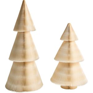 BELIANI Set of 2 Christmas Decorations VEFSNA Christmas Tree 90/122 cm Beige BELIANI Set of 2 Christmas Decorations VEFSNA Christmas Tree 90/122 cm Beige