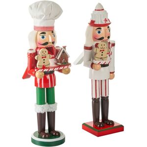 BELIANI Set of 2 Figurines BODSJON Nutcracker 35 cm Red/ White BELIANI Set of 2 Figurines BODSJON Nutcracker 35 cm Red/ White
