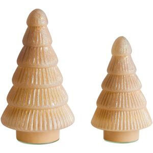 BELIANI Set of 2 Figurines FLAREN Christmas Tree 20/25 cm Beige BELIANI Set of 2 Figurines FLAREN Christmas Tree 20/25 cm Beige