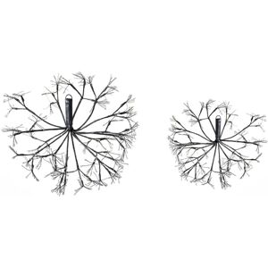 BELIANI Set of 2 Hanging Decorations LED RACKSTA Mistletoe 30/25 cm Black BELIANI Set of 2 Hanging Decorations LED RACKSTA Mistletoe 30/25 cm Black