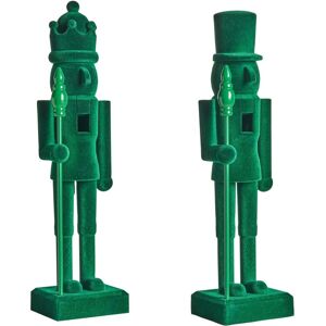 BELIANI Set of 2 Figurines FLATEY Nutcracker 40 cm Green BELIANI Set of 2 Figurines FLATEY Nutcracker 40 cm Green
