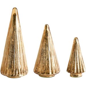 BELIANI Set of 3 Figurines OYEREN Christmas Tree 21/29/37 cm Gold BELIANI Set of 3 Figurines OYEREN Christmas Tree 21/29/37 cm Gold