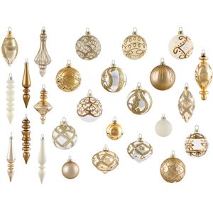 BELIANI Set of 70 Baubles FLICKER Glass Gold BELIANI Set of 70 Baubles FLICKER Glass Gold