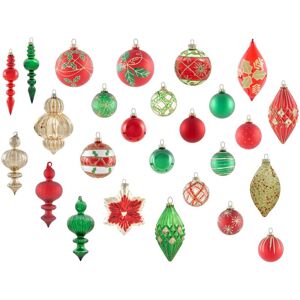 BELIANI Set of 70 Baubles TWINKLE Glass Red/ Green BELIANI Set of 70 Baubles TWINKLE Glass Red/ Green