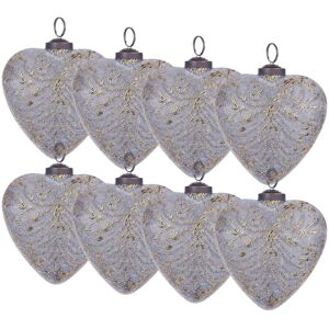 BELIANI Set of 8 Baubles FERIABLE Glass Grey BELIANI Set of 8 Baubles FERIABLE Glass Grey