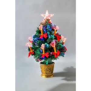 SHATCHI 2Ft/60cm Candle & Bow Fibre Optic Christmas Tree LED Pre-Lit SHATCHI 2Ft/60cm Candle & Bow Fibre Optic Christmas Tree LED Pre-Lit