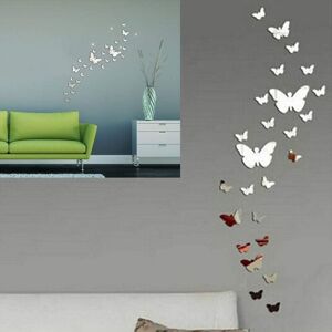 Linghhang - Silver) Butterfly Wall Stickers, 36PCS Acrylic Butterfly Mirror Stickers 3D Butterfly Wall Decals Living Room Bedroom Office Decor Linghhang - Silver) Butterfly Wall Stickers, 36PCS Acrylic Butterfly Mirror Stickers 3D Butterfly Wall Decals Living Room Bedroom Office Decor