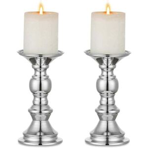 YMYNY Silver Pillar Candle Holders, Wedding Centerpieces, Metal Candle Holders for 50mm Candles, Stand Decoration, Ideal for Wedding, Special Occasion, YMYNY Silver Pillar Candle Holders, Wedding Centerpieces, Metal Candle Holders for 50mm Candles, Stand Decoration, Ideal for Wedding, Special Occasion,