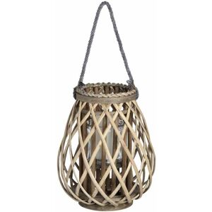 HILL INTERIORS Small Wicker Bulbous Lantern - decorative ornament - L10 x W10 x H30 cm HILL INTERIORS Small Wicker Bulbous Lantern - decorative ornament - L10 x W10 x H30 cm