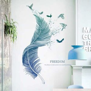 NEIGE Snow feather wall stickers in blue decorative wall sticker Birds Modern poster i Deco for living room bedroom kitchen hallway furniture bathroom NEIGE Snow feather wall stickers in blue decorative wall sticker Birds Modern poster i Deco for living room bedroom kitchen hallway furniture bathroom
