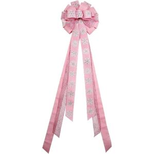 ANPVIZ Snowflake Bows for Christmas Tree, 13 x 44 Inch Burlap Bows, Christmas Party Decoration for Indoor and Outdoor, Christmas Dinner, Fireplace ANPVIZ Snowflake Bows for Christmas Tree, 13 x 44 Inch Burlap Bows, Christmas Party Decoration for Indoor and Outdoor, Christmas Dinner, Fireplace