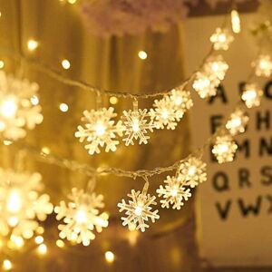 CYSLMUK Snowflake String Lights, 20ft 40 LED Lights, Bedroom Decoration, Wedding, Christmas, Tree Decoration CYSLMUK Snowflake String Lights, 20ft 40 LED Lights, Bedroom Decoration, Wedding, Christmas, Tree Decoration