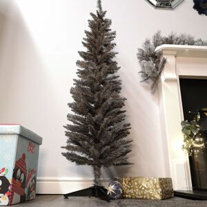 Samuel Alexander - 5ft (150cm) Snowtime Wrapped Pencil Pine Grey Christmas Tree with 236 Tips Samuel Alexander - 5ft (150cm) Snowtime Wrapped Pencil Pine Grey Christmas Tree with 236 Tips