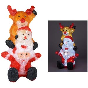 Snowtime 59cm Indoor Outdoor Santa Snowman Reindeer Tower With 60 Ice White LEDs Snowtime 59cm Indoor Outdoor Santa Snowman Reindeer Tower With 60 Ice White LEDs