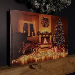 SAMUEL ALEXANDER 40 x 60cm Fibre Optic Wall Canvas with Christmas Tree Scene and Multicoloured LEDs SAMUEL ALEXANDER 40 x 60cm Fibre Optic Wall Canvas with Christmas Tree Scene and Multicoloured LEDs