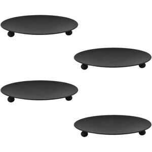 Sollbry 4Pcs 11cm Metal Candle Holder Black Wrought Iron Candlestick Pillar Candle Holder Tray Retro Candelabra for Wedding Home Decoration Christmas Sollbry 4Pcs 11cm Metal Candle Holder Black Wrought Iron Candlestick Pillar Candle Holder Tray Retro Candelabra for Wedding Home Decoration Christmas