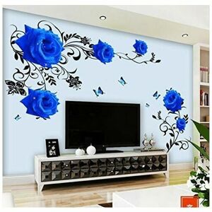 Trimec - Sticker mural Roses bleues vrille xl fleurs Stickers muraux Stickers muraux salon chambre déco sticker mural décor Trimec - Sticker mural Roses bleues vrille xl fleurs Stickers muraux Stickers muraux salon chambre déco sticker mural décor
