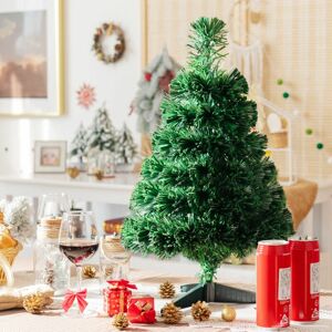 COSTWAY Tabletop Christmas Tree 2ft Fiber Optic Mini Xmas Tree Decoration Color Changing COSTWAY Tabletop Christmas Tree 2ft Fiber Optic Mini Xmas Tree Decoration Color Changing