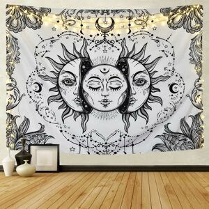 HOOPZI Tarot Wall Hanging - Psychedelic Sun and Moon Pattern - Mandala - Black and White - Bedroom Wall Tapestry - Decor (White, l / 148 x 200 cm) HOOPZI Tarot Wall Hanging - Psychedelic Sun and Moon Pattern - Mandala - Black and White - Bedroom Wall Tapestry - Decor (White, l / 148 x 200 cm)