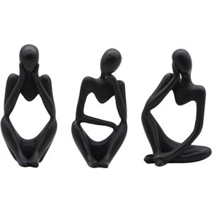 TINOR The Thinker Statue, 3 Pieces Abstract Sculpture Resin Mini Thinker Sculpture Ornaments Set Handmade Abstract Thinker Sculpture Modern Fine Art Figure TINOR The Thinker Statue, 3 Pieces Abstract Sculpture Resin Mini Thinker Sculpture Ornaments Set Handmade Abstract Thinker Sculpture Modern Fine Art Figure