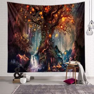 MEMKEY Tree of Life Wall Hanging Psychedelic Tapestry Waterfalls Under Old Tree Tapestries Fairy Tapestry Decoration Hanging Blanket for Bedroom Living Room MEMKEY Tree of Life Wall Hanging Psychedelic Tapestry Waterfalls Under Old Tree Tapestries Fairy Tapestry Decoration Hanging Blanket for Bedroom Living Room