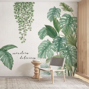 Coavas - Tropical plant leaf palm stickers, foliage stickers, vine leaves wall sticker, tropical plant wall sticker, suitable for bedroom, living Coavas - Tropical plant leaf palm stickers, foliage stickers, vine leaves wall sticker, tropical plant wall sticker, suitable for bedroom, living